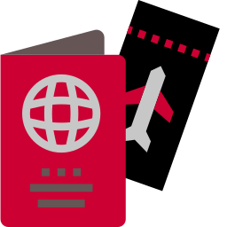 Passport and plane ticket