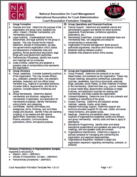 Court Association Full Template